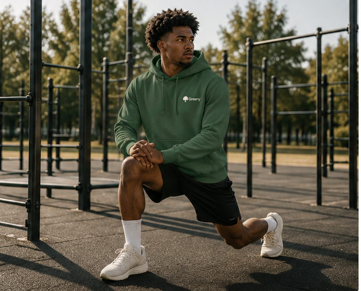 Forest Green Hoodie — Lifestyle at Calisthenics Park